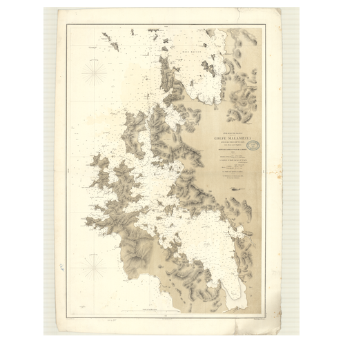 Reproduction carte marine ancienne Shom - 2790 - pALAWAN (Côte Ouest), MALAMPAYA (Golfe) - PhilippINES - pACIFIQUE,CHIN