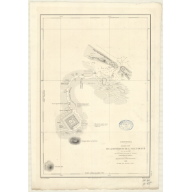 Reproduction carte marine ancienne Shom - 2874 - HUE (Abords) - COCHINCHINE,VIETNAM - pACIFIQUE,CHINE (Mer) - (1870 - 18