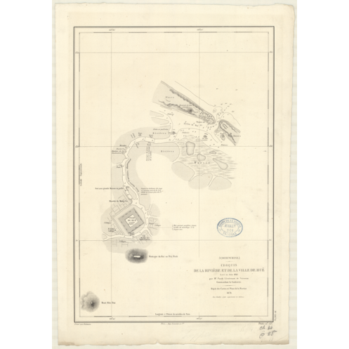 Carte marine ancienne - 2874 - HUE (Abords) - COCHINCHINE, VIETNAM - PACIFIQUE, CHINE (Mer) - (1870 - 1880)