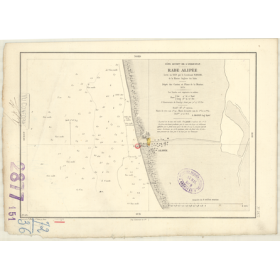 Carte marine ancienne - 2877 - INDOUSTAN (Côte Ouest), HINDOUSTAN (Côte Ouest), ALIPEE (Rade), ALLEPPI (Rade) - INDE (Côte Ouest