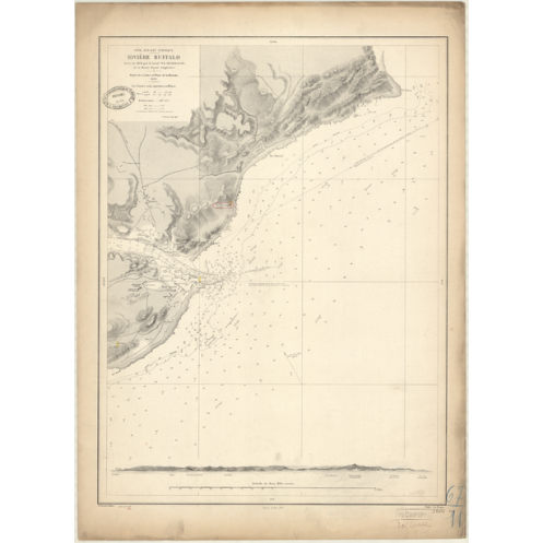 Reproduction carte marine ancienne Shom - 2881 - BUFFALO (Rivière), EAST-LONDON (Port) - AFRIQUE de SUD (Côte Sud-Est)