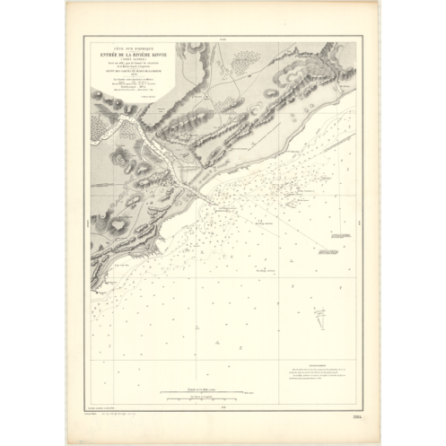 Carte marine ancienne - 2884 - KOWIE (Rivière), PORT ALFRED - AFRIQUE DU SUD - INDIEN (Océan), AFRIQUE (Côte Sud) - (1870 - ?)