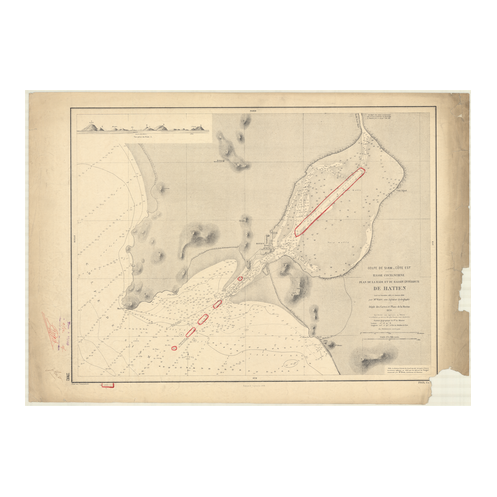 Reproduction carte marine ancienne Shom - 2892 - HATIEN (Port) - COCHINCHINE (Basse),VIETNAM - pACIFIQUE,CHINE (Mer),THA