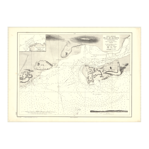 Reproduction carte marine ancienne Shom - 2895 - CLARENCE (Détroit), BASIDUH, KHURAN, QESHM (île), BASA IDU - (1870 - ?)
