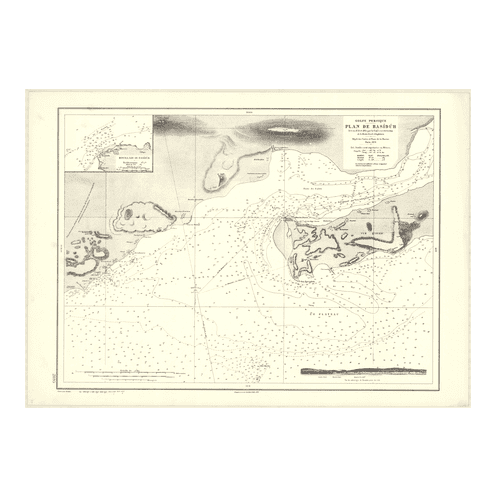 Carte marine ancienne - 2895 - CLARENCE (Détroit), BASIDUH, KHURAN, QESHM (île), BASA IDU - IRAN (Côte Sud) - INDIEN (Océan), PE