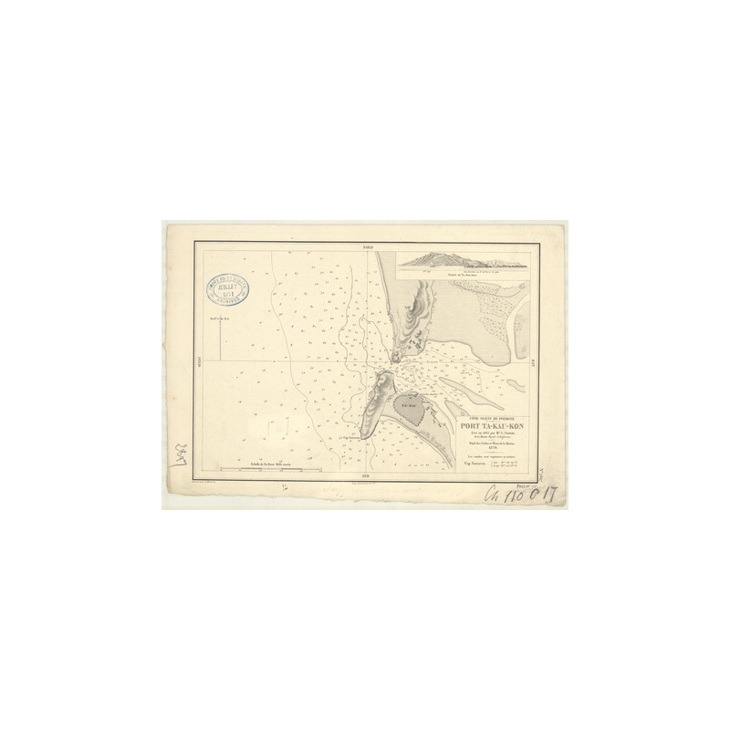 Reproduction carte marine ancienne Shom - 2897 - TA-KAU-KON (Port), TAKAO KU (Port) - FORMOSE,TAIWAN (Côte Ouest) - pAC