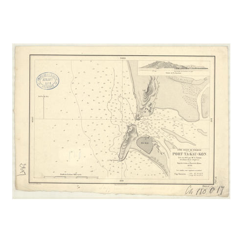 Reproduction carte marine ancienne Shom - 2897 - TA-KAU-KON (Port), TAKAO KU (Port) - FORMOSE,TAIWAN (Côte Ouest) - pAC