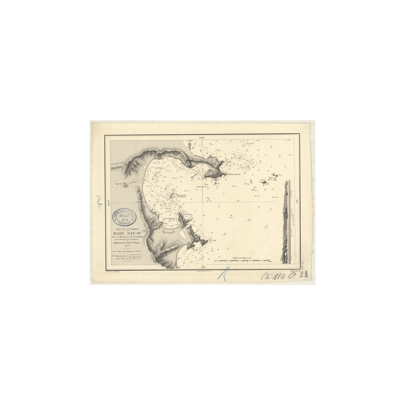 Reproduction carte marine ancienne Shom - 2898 - SAU-O (Baie), SO O WAN - FORMOSE,TAIWAN (Côte Est) - pACIFIQUE,CHINE (
