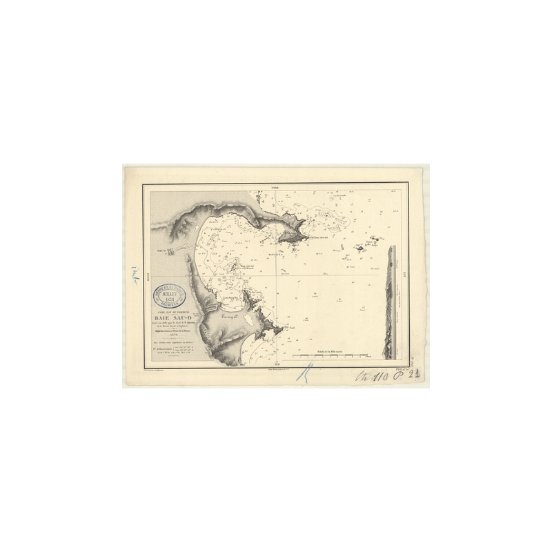 Reproduction carte marine ancienne - 2898 - SAU-O (Baie), SO O WAN - FORMOSE, TAIWAN (Côte Est) - PACIFIQUE, CHINE (Mer) - (1870