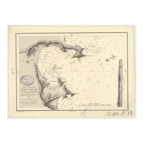 Reproduction carte marine ancienne Shom - 2898 - SAU-O (Baie), SO O WAN - FORMOSE,TAIWAN (Côte Est) - pACIFIQUE,CHINE (