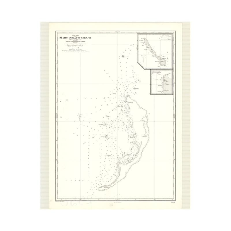 Carte marine ancienne - 2950 - CARGADOS CARAJOS (Récifs) - INDIEN (Océan), INDES (Mer) - (1870 - ?)