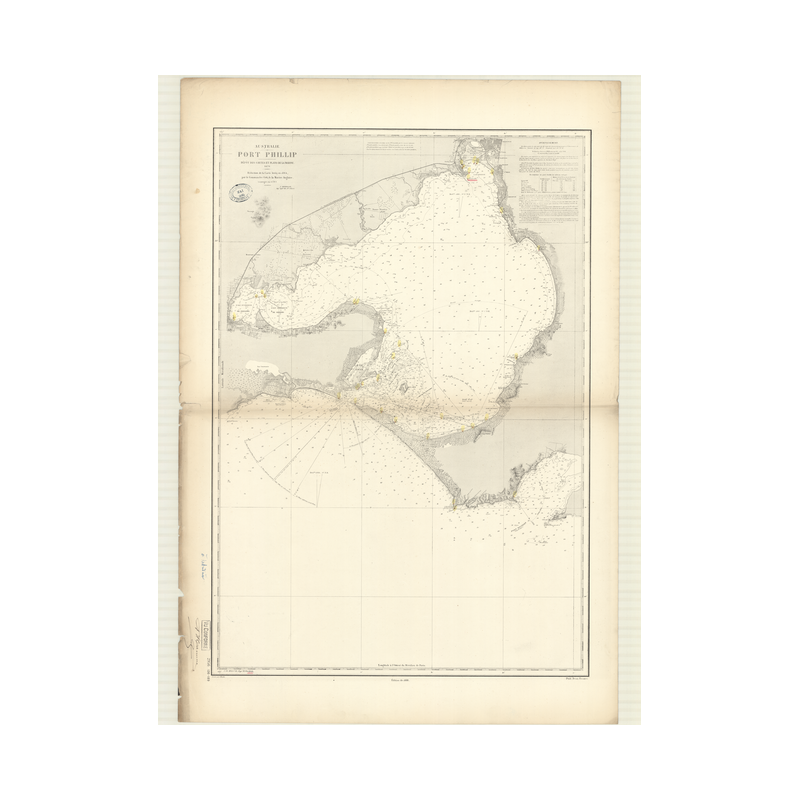 Carte marine ancienne - 2956 - BASS (Détroit), PORT PHILLIP - AUSTRALIE (Côte Sud) - INDIEN (Océan) - (1870 - 1896)