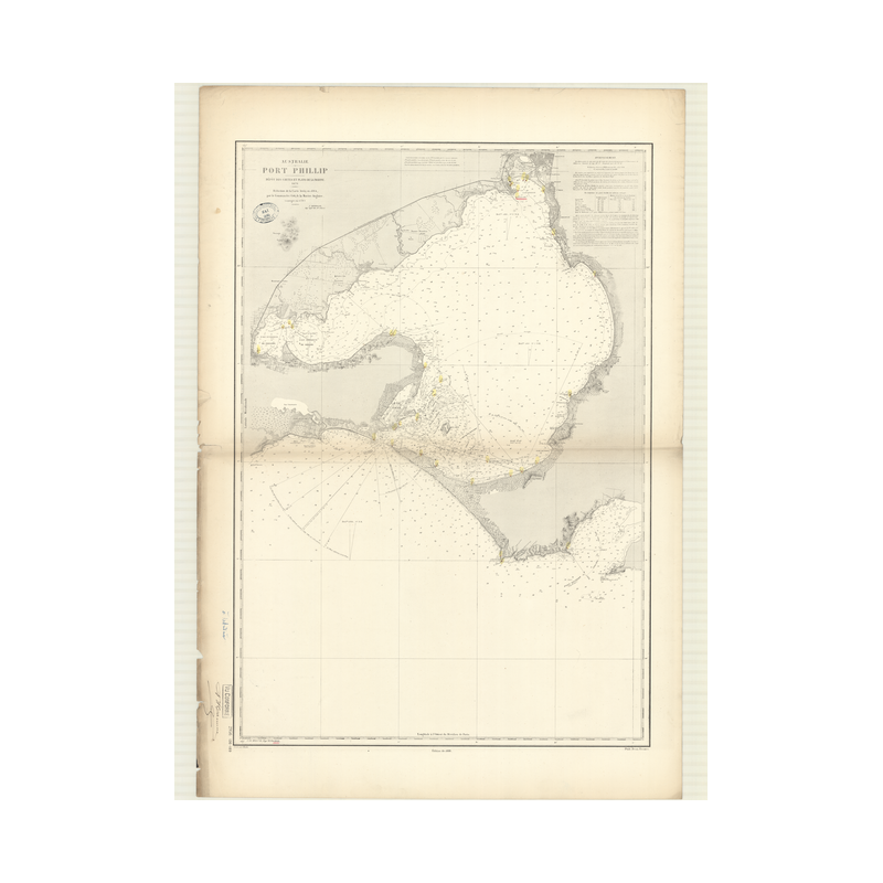 Reproduction carte marine ancienne - 2956 - BASS (Détroit), PORT PHILLIP - AUSTRALIE (Côte Sud) - INDIEN (Océan) - (1870 - 1896)