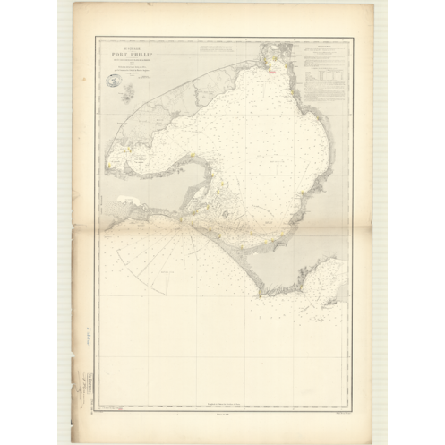 Reproduction carte marine ancienne Shom - 2956 - BASS (Détroit), pORT pHILLIP - AUSTRALIE (Côte Sud) - INDIEN (Océan)