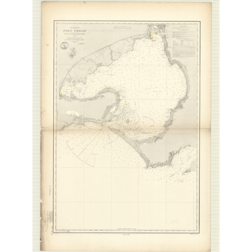 Carte marine ancienne - 2956 - BASS (Détroit), PORT PHILLIP - AUSTRALIE (Côte Sud) - INDIEN (Océan) - (1870 - 1896)