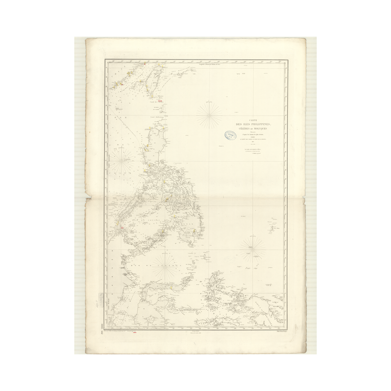 Reproduction carte marine ancienne Shom - 3003 - CELEBES, MOLUQUES - PhilippINES - pACIFIQUE,CHINE (Mer),CELEBES (Mer) -