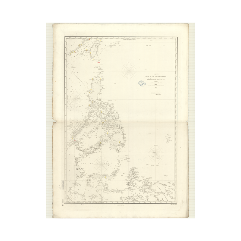 Reproduction carte marine ancienne - 3003 - CELEBES, MOLUQUES - PHILIPPINES - PACIFIQUE, CHINE (Mer), CELEBES (Mer) - (1871 - 19
