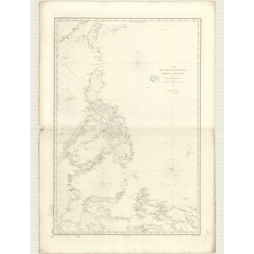 Reproduction carte marine ancienne Shom - 3003 - CELEBES, MOLUQUES - PhilippINES - pACIFIQUE,CHINE (Mer),CELEBES (Mer) -