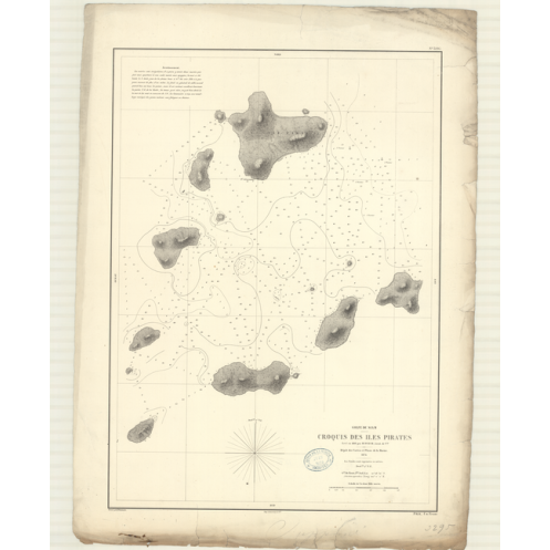 Reproduction of old nautical chart - 3295 - PHU-QUOC (île - Abords), PIRATES (îles) - PACIFIQUE, SIAM (Golfe), THAILANDE (Golfe)