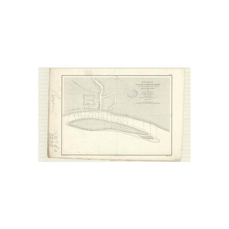 Reproduction carte marine ancienne - 3296 - MEKONG (Cours), MITHO (Rade), MYTHO (Rade) - COCHINCHINE (Basse), VIETNAM - PACIFIQU