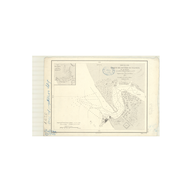 Carte marine ancienne - 3297 - PHU-QUOC (île), CUA-GIONG (Embouchure), DUONG-DONG - PACIFIQUE, SIAM (Golfe), THAILANDE (Golfe) -