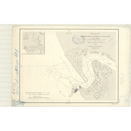 Reproduction carte marine ancienne Shom - 3297 - pHU-QUOC (île), CUA-GIONG (Embouchure), d'ONG-DONG - pACIFIQUE,SIAM (G