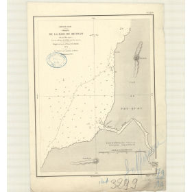 Reproduction carte marine ancienne Shom - 3299 - pHU-QUOC (île), RETRAM (Baie) - pACIFIQUE,SIAM (Golfe),THAILANDE (Golf