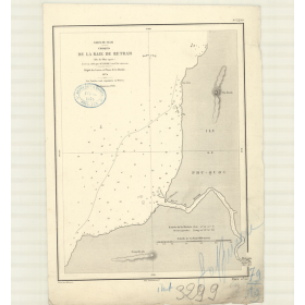 Reproduction carte marine ancienne - 3299 - PHU-QUOC (île), RETRAM (Baie) - PACIFIQUE, SIAM (Golfe), THAILANDE (Golfe) - (1874 -