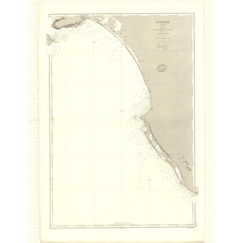 Reproduction carte marine ancienne Shom - 3438 - GRANDE BAIE AUSTRALIENNE, KANGURU (île), NORTHUMBERLAND (Cap) - AUSTRA