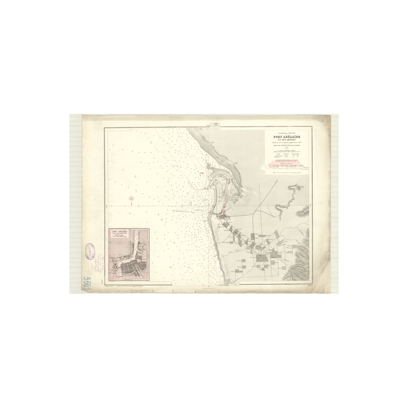Carte marine ancienne - 3501 - SAINT-VINCENT (Golfe), ADELAIDE (Port) - AUSTRALIE (Côte Sud) - INDIEN (Océan) - (1876 - 1985)