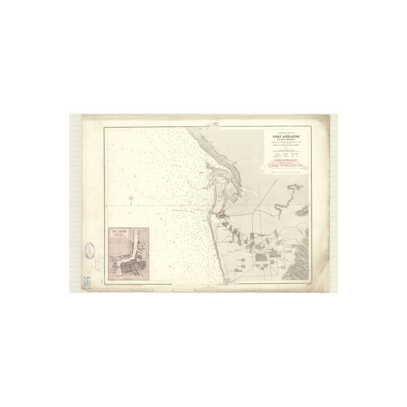 Reproduction carte marine ancienne - 3501 - SAINT-VINCENT (Golfe), ADELAIDE (Port) - AUSTRALIE (Côte Sud) - INDIEN (Océan) - (18