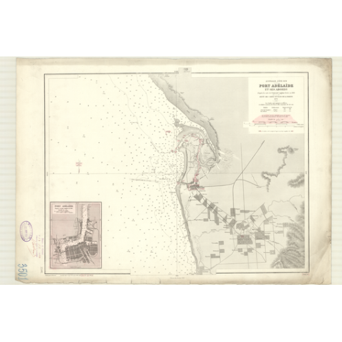 Reproduction carte marine ancienne - 3501 - SAINT-VINCENT (Golfe), ADELAIDE (Port) - AUSTRALIE (Côte Sud) - INDIEN (Océan) - (18 Reproduction carte marine ancienne - 3501 - SAINT-VINCENT (Golfe), ADELAIDE (Port) - AUSTRALIE (Côte Sud) - INDIEN (Océan) - (18