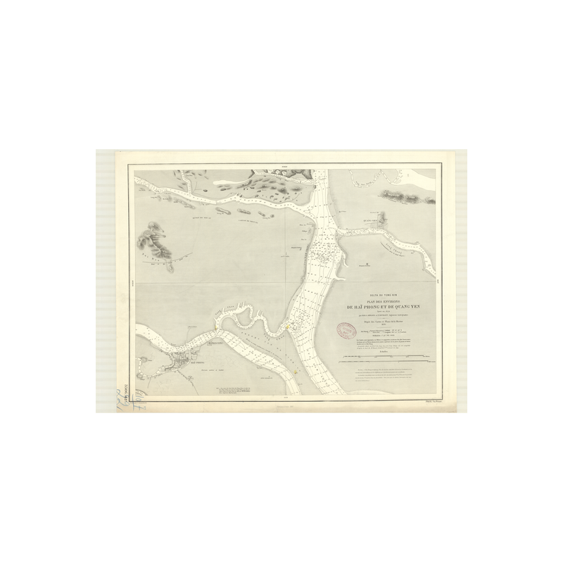 Reproduction carte marine ancienne Shom - 3506 - TONKIN (Golfe), TONG KIN (Delta), HAI pHONG (Abords) - VIETNAM - pACIFI