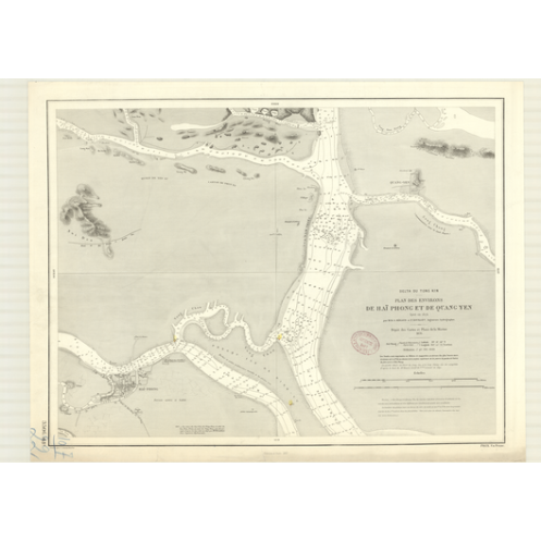 Reproduction of old nautical chart - 3506 - TONKIN (Golfe), TONG KIN (Delta), HAI PHONG (Abords) - VIETNAM - PACIFIQUE - (1876 -