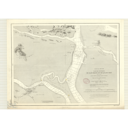 Carte marine ancienne - 3506 - TONKIN (Golfe), TONG KIN (Delta), HAI PHONG (Abords) - VIETNAM - PACIFIQUE - (1876 - ?)