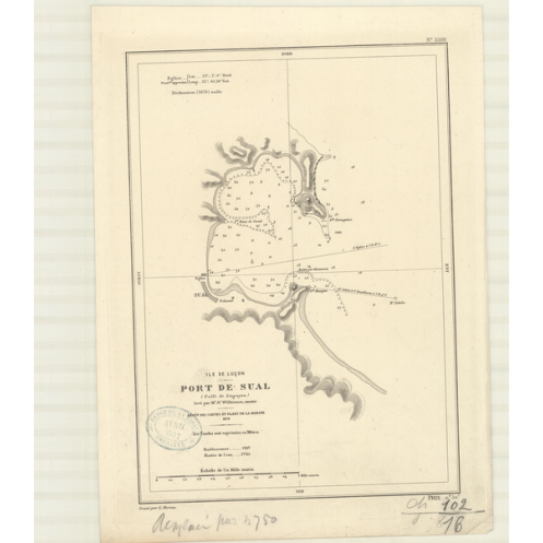 Reproduction carte marine ancienne Shom - 3509 - LUCON (île), LINGAYEN (Golfe), SUAL (Port) - PhilippINES - pACIFIQUE -