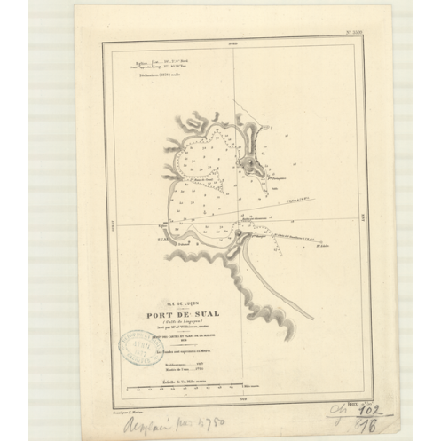 Carte marine ancienne - 3509 - LUCON (île), LINGAYEN (Golfe), SUAL (Port) - PHILIPPINES - PACIFIQUE - (1876 - 1893)