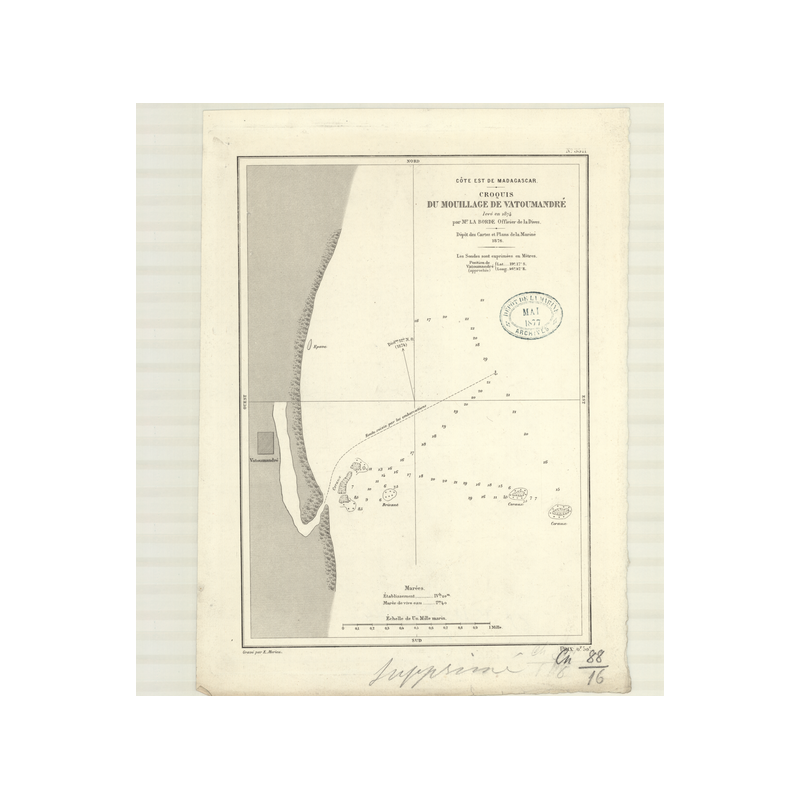 Carte marine ancienne - 3511 - VATOUMANDRE (Mouillage), VATOMANDRY (Mouillage) - MADAGASCAR (Côte Est), MADAGASCAR (Côte Est) -