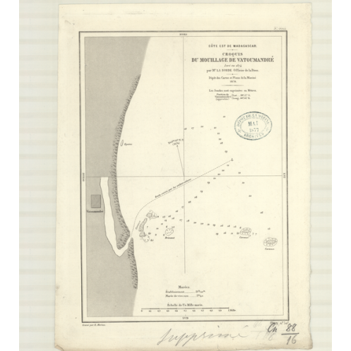 Reproduction carte marine ancienne Shom - 3511 - VATOUMANDRE (Mouillage), VATOMANDRY (Mouillage) - MADAGASCAR (Côte Est