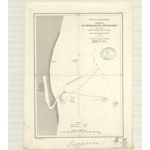 Reproduction carte marine ancienne - 3511 - VATOUMANDRE (Mouillage), VATOMANDRY (Mouillage) - MADAGASCAR (Côte Est), MADAGASCAR Reproduction carte marine ancienne - 3511 - VATOUMANDRE (Mouillage), VATOMANDRY (Mouillage) - MADAGASCAR (Côte Est), MADAGASCAR