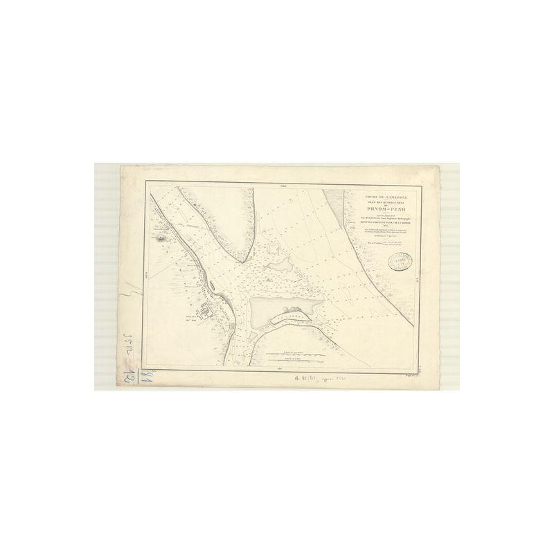 Reproduction carte marine ancienne - 3512 - MEKONG (Cours), CAMBODGE (Cours), PHNOM-PENH (Abords) - CAMBODGE - PACIFIQUE, CHINE