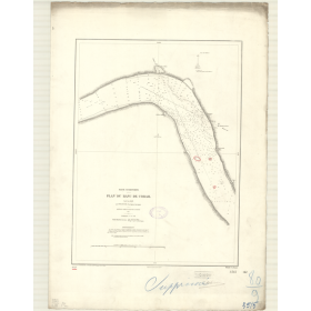 Reproduction carte marine ancienne Shom - 3515 - SAIGON (Rivière), CORAIL (Banc) - COCHINCHINE (Basse),VIETNAM - pACIFI