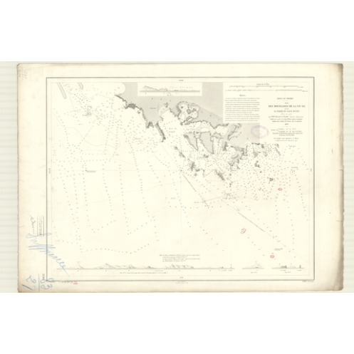 Reproduction carte marine ancienne Shom - 3516 - TONKIN (Golfe), TONG-KIN (Delta), CAC-BA (Mouillage), LACH HUYEN (Mouil