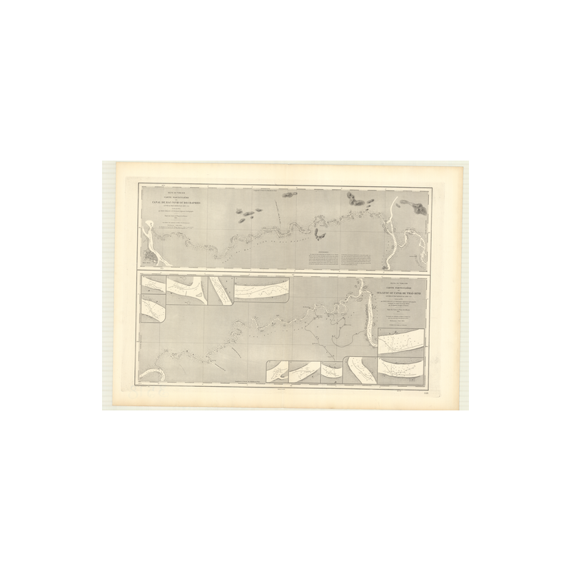 Reproduction carte marine ancienne - 3518 - TONG-KIN (Delta), TONKIN (Golfe), BAC-NINH (Canal), RAPIDES (Canal) - VIETNAM - PACI