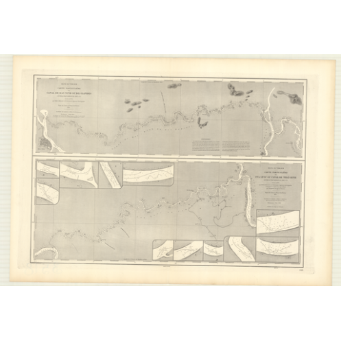 Reproduction carte marine ancienne Shom - 3518 - TONG-KIN (Delta), TONKIN (Golfe), BAC-NINH (Canal), RAPIDES (Canal) - V