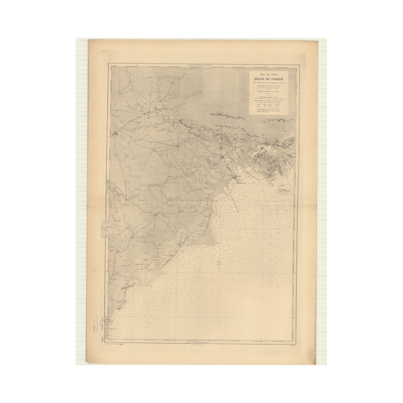 Reproduction carte marine ancienne Shom - 3519 - TONKIN (Golfe), TONG KIN (Delta) - VIETNAM - pACIFIQUE,CHINE (Mer) - (1