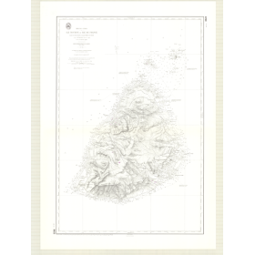 Reproduction carte marine ancienne Shom - 3522 - FRANCE (île) - MAURICE (île) - INDIEN (Océan),INDES (Mer) - (1877 -