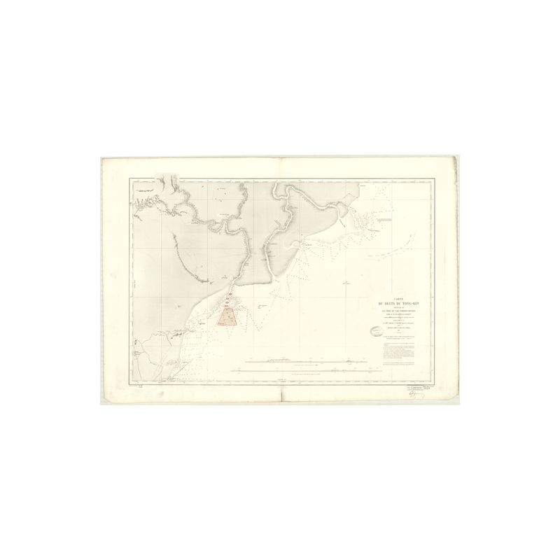 Reproduction carte marine ancienne - 3524 - TONKIN (Golfe), TONG-KIN (Delta), CUA BA, LAC, LACH, TRAN - VIETNAM - PACIFIQUE, CHI
