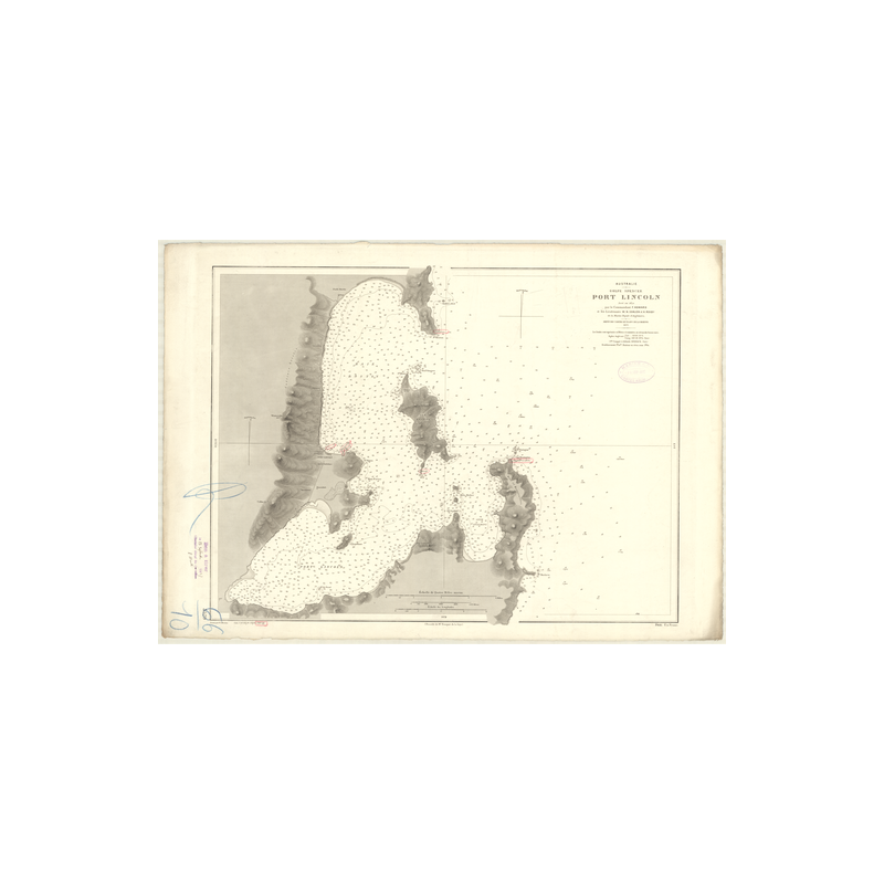 Reproduction carte marine ancienne Shom - 3529 - SPENCER (Golfe), LINCOLN (Port) - AUSTRALIE (Côte Sud) - INDIEN (Océa