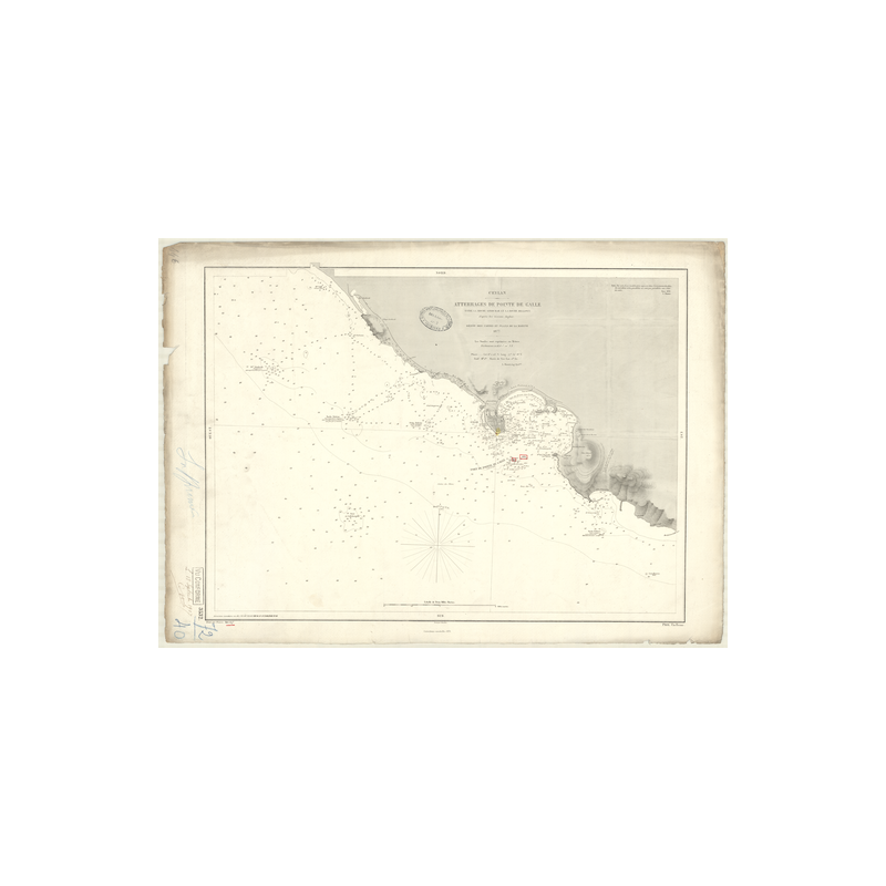 Reproduction carte marine ancienne - 3532 - GALLE (Abords), GINDURAH (Roche), BELLOWS (Roche) - SRI LANKA, CEYLAN - INDIEN (Océa